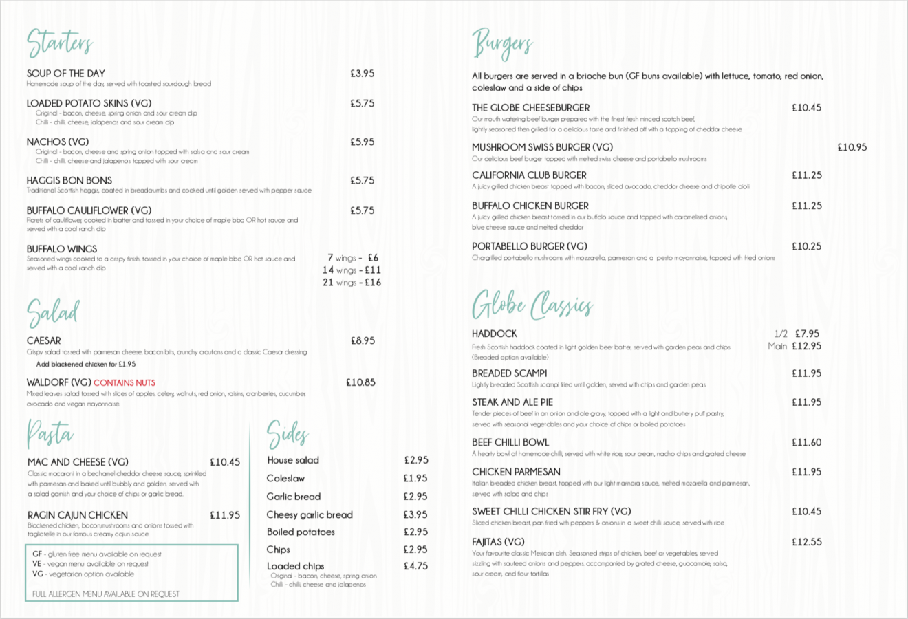 vienna inn menu prices